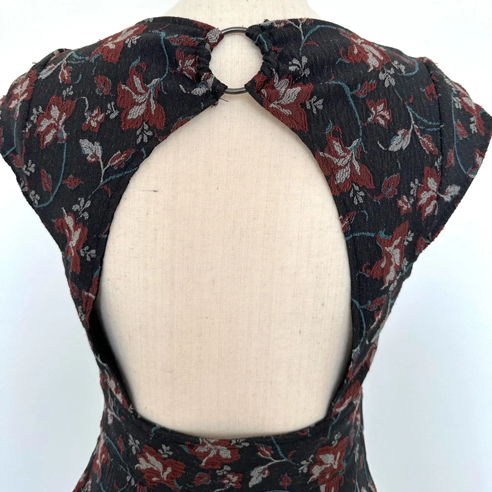 Free People Say Yes Keyhole Back Cutout Short Sleeve Mini Dress - Picture 11 of 13